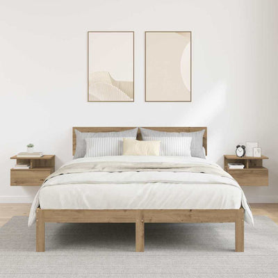 Kelluva yöpöytä 2 pcs artesaani tammi 40 x 31 x 27 cm