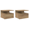 Kelluva yöpöytä 2 pcs artesaani tammi 40 x 31 x 27 cm