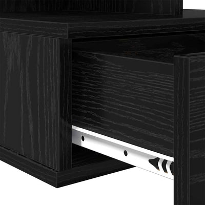 Kelluva yöpöytä 2 pcs Musta tammi 40 x 31 x 27 cm Tekninen puu
