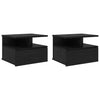 Kelluva yöpöytä 2 pcs Musta tammi 40 x 31 x 27 cm Tekninen puu