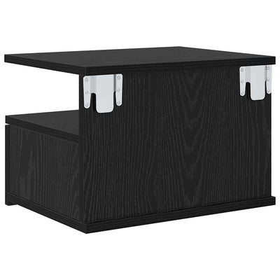 Kelluva yöpöytä 2 pcs Musta tammi 40 x 31 x 27 cm Tekninen puu
