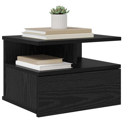 Kelluva yöpöytä 2 pcs Musta tammi 40 x 31 x 27 cm Tekninen puu