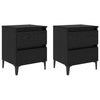 Yöpöytäkaappi 2 pcs Musta tammi 40 x 35 x 50 cm Tekninen puu