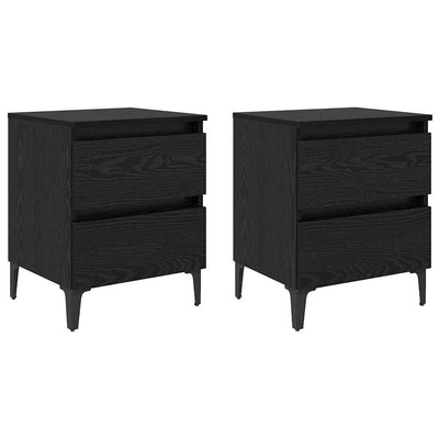 Yöpöytäkaappi 2 pcs Musta tammi 40 x 35 x 50 cm Tekninen puu