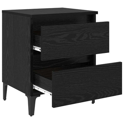 Yöpöytäkaappi 2 pcs Musta tammi 40 x 35 x 50 cm Tekninen puu