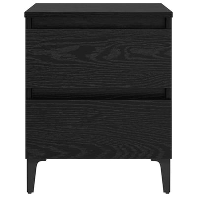 Yöpöytäkaappi 2 pcs Musta tammi 40 x 35 x 50 cm Tekninen puu