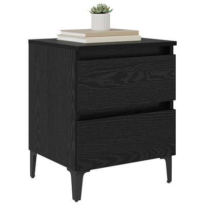 Yöpöytäkaappi 2 pcs Musta tammi 40 x 35 x 50 cm Tekninen puu