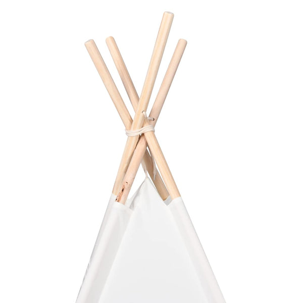 Teepee-teltta Valkoinen 120 x 120 x 150 cm Kangas ja Muovi