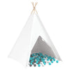 Teepee-teltta Valkoinen 120 x 120 x 150 cm Kangas ja Muovi