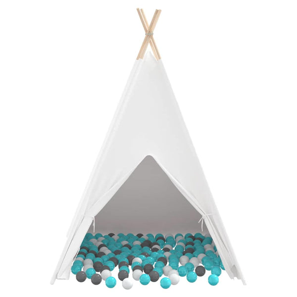 Teepee-teltta Valkoinen 120 x 120 x 150 cm Kangas ja Muovi