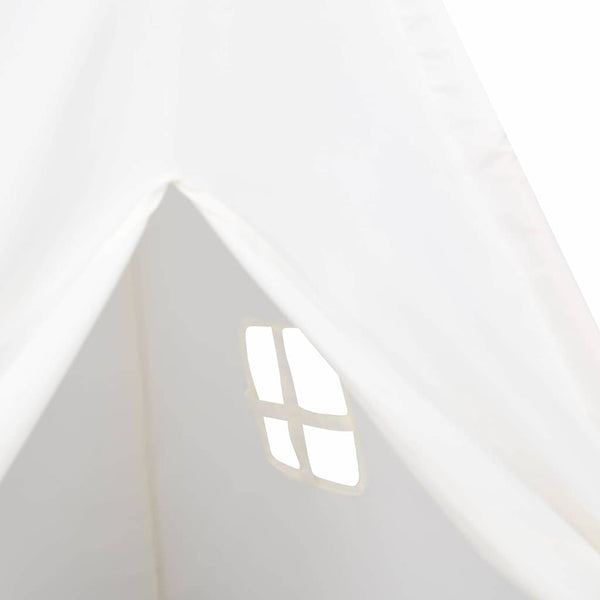 Teepee-teltta Valkoinen 120 x 120 x 150 cm Kangas ja Muovi