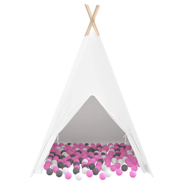 Teepee-teltta Valkoinen 120 x 120 x 150 cm Kangas ja Muovi