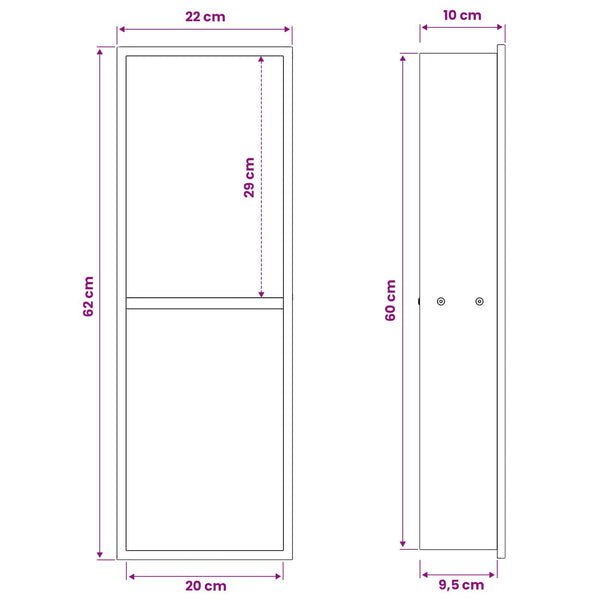 Suihkukuoppa Musta 60 x 20 x 9,5 cm Ruostumaton teräs