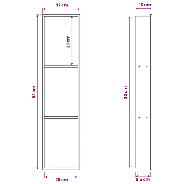 Suihkukuoppa Musta 90 x 20 x 9,5 cm Ruostumaton teräs