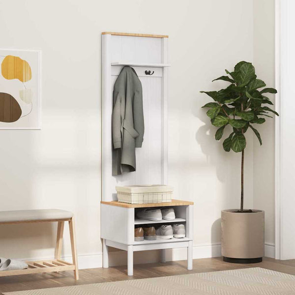 Eteiskaappi FLORO Valkoinen 50 x 40 x 158 cm Massiivinen mänty