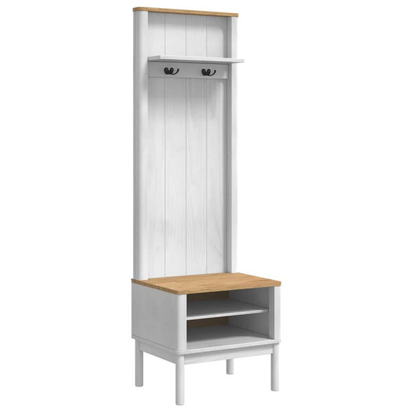 Eteiskaappi FLORO Valkoinen 50 x 40 x 158 cm Massiivinen mänty