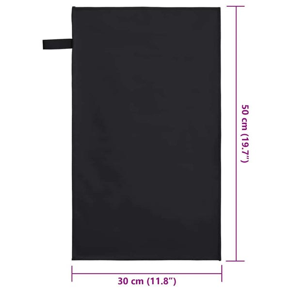 Urheilupyyhkeet 2 pcs Musta 50 x 30 cm Polyesteri ja polyamidi