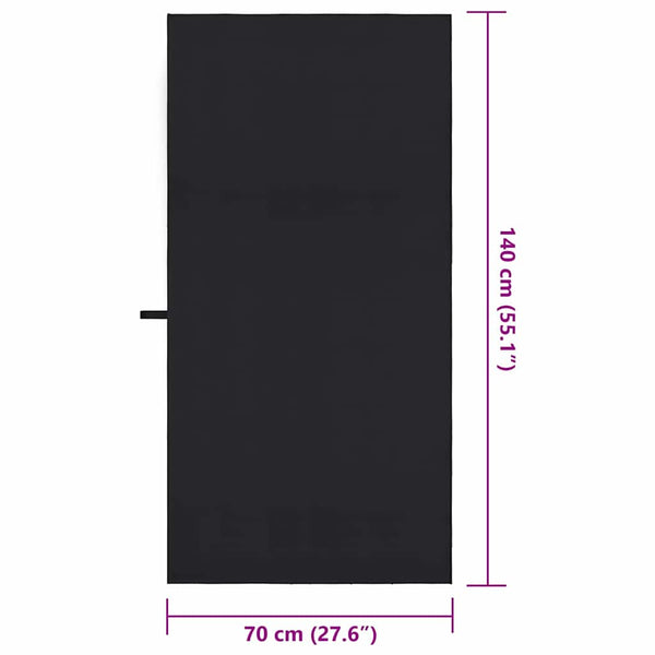 Urheilupyyhkeet 2 pcs Musta 140 x 70 cm Polyesteri ja polyamidi