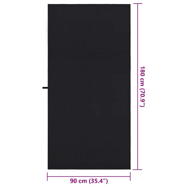 Urheilupyyhkeet 2 pcs Musta 180 x 90 cm Polyesteri ja polyamidi