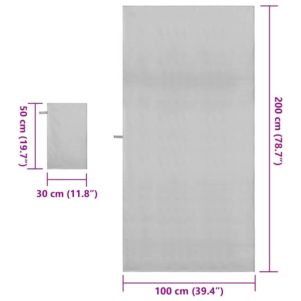 Urheilupyyhesetti 2 pcs Harmaa kangas