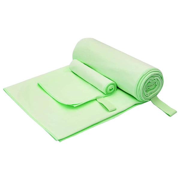 Urheilupyyhesetti 2 pcs Vihreä kangas
