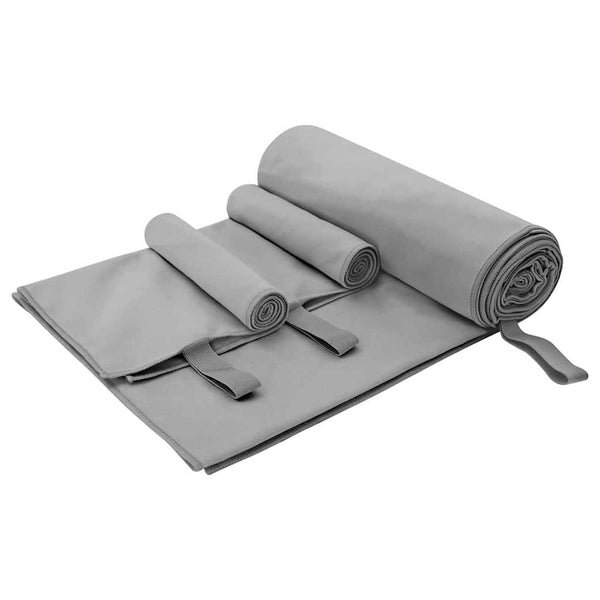 Urheilupyyhesetti 3 pcs Tumma harmaa Polyesteri ja polyamidi