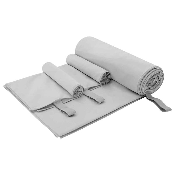 Urheilupyyhesetti 3 pcs Harmaa Polyesteri ja polyamidi