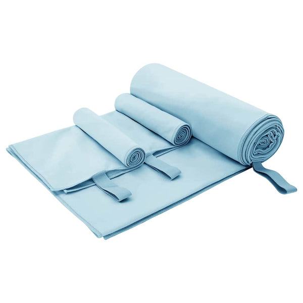 Urheilupyyhesetti 3 pcs Sininen Polyesteri ja polyamidi