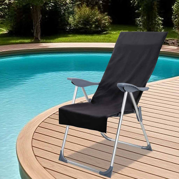 Ulkotuolipyyhkeet 2 pcs Musta 130 x 60 cm