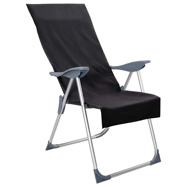Ulkotuolipyyhkeet 2 pcs Musta 130 x 60 cm