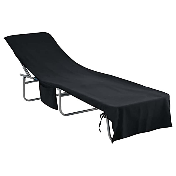 Aurinkotuoli Pyyhkeet 2 pcs Musta 210 x 75 cm