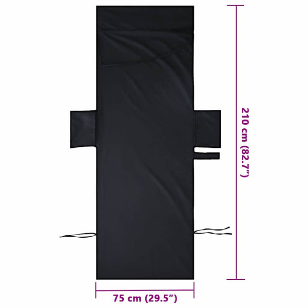 Aurinkotuoli Pyyhkeet 2 pcs Musta 210 x 75 cm