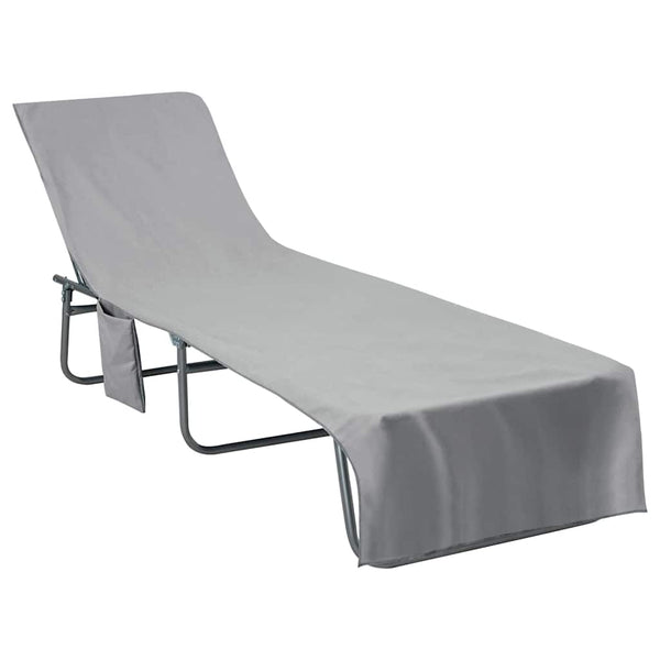 Aurinkotuoli Pyyhkeet 2 pcs Tummanharmaa 210 x 75 cm