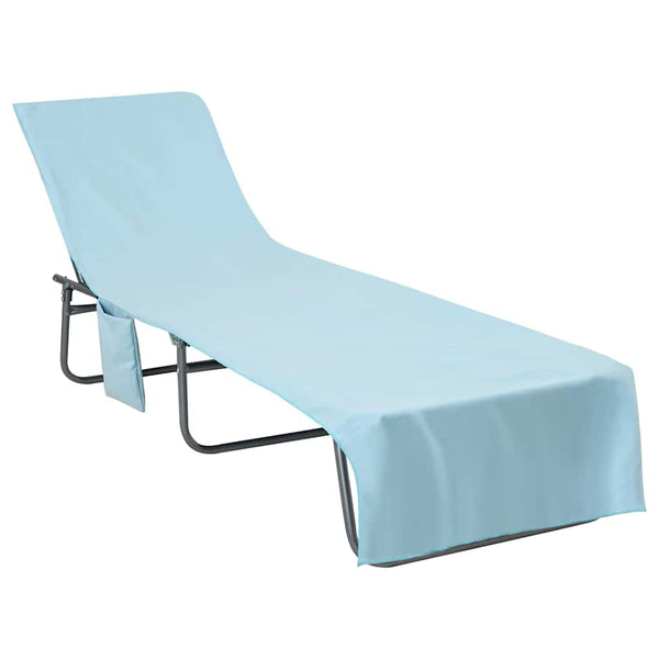 Aurinkotuoli Pyyhkeet 2 pcs Sininen 210 x 75 cm
