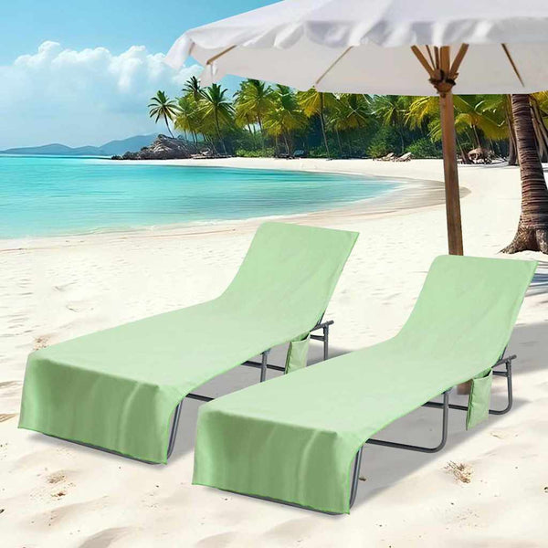 Aurinkotuoli Pyyhkeet 2 pcs Vihreä 210 x 75 cm