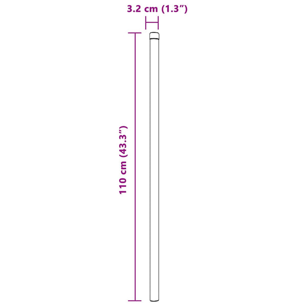 Aitalatu 12 kpl Vihreä 110 cm Jauhemaalattu teräs