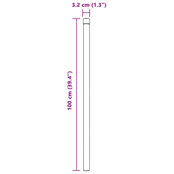 Aitalatu 12 kpl Harmaa 100 cm Jauhemaalattu teräs