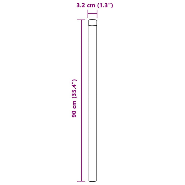 Aitalatu 12 kpl Hopea 90 cm Jauhemaalattu teräs