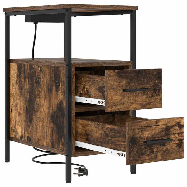 Yöpöytä laatikon kanssa Savutammi 30 x 48 x 61 cm Tekninen puu