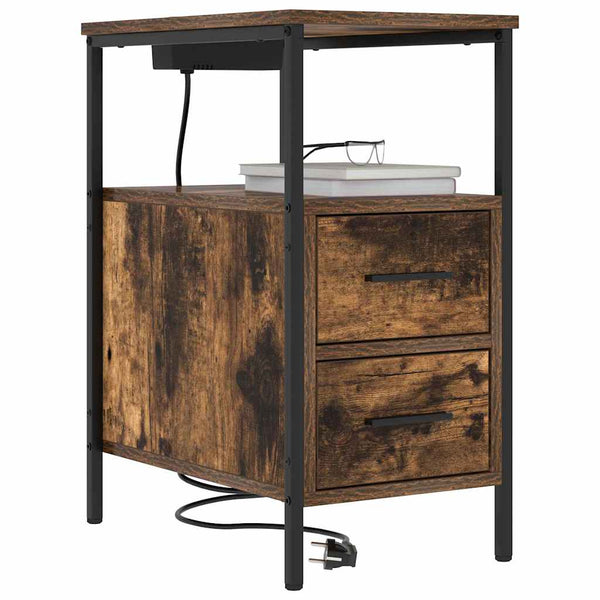 Yöpöytä laatikon kanssa Savutammi 30 x 48 x 61 cm Tekninen puu