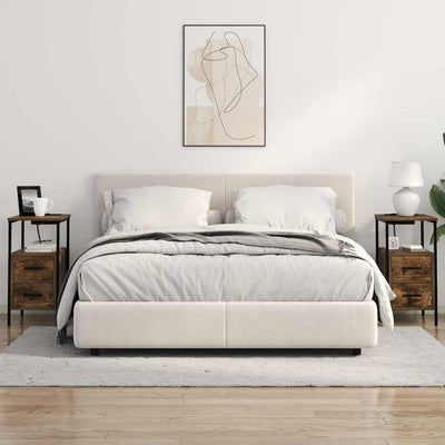 Yöpöytä 2 pcs Savutammi 30 x 48 x 61 cm Tekninen puu