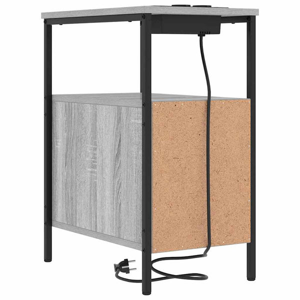 Yöpöytä 2 pcs Harmaa sonoma 30 x 48 x 61 cm Tekninen puu