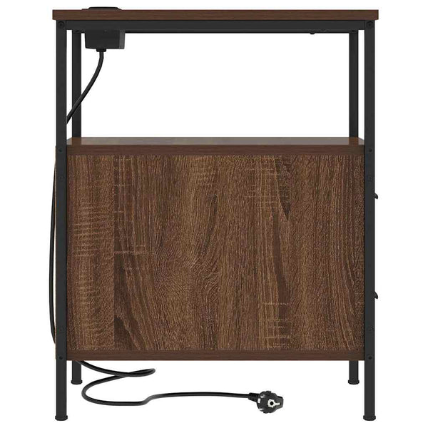 Yöpöytä 2 pcs Ruskea tammi 30 x 48 x 61 cm Tekninen puu