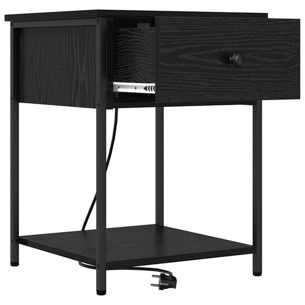 Yöpöytäkaappi 2 pcs Musta tammi 42 x 41 x 56 cm Tekninen puu