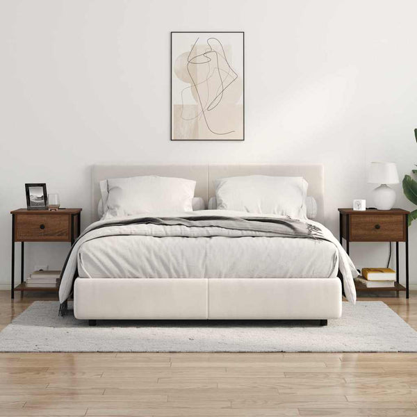 Yöpöytäkaappi 2 pcs Ruskea tammi 42 x 41 x 56 cm Tekninen puu