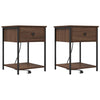 Yöpöytäkaappi 2 pcs Ruskea tammi 42 x 41 x 56 cm Tekninen puu