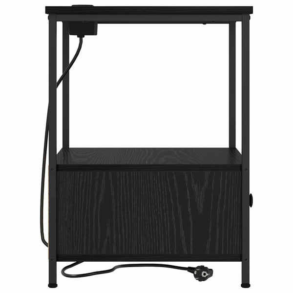 Yöpöytä, jossa on latausasema Musta tammi Tekninen puu