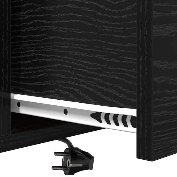 Yöpöytä, jossa on latausasema Musta tammi Tekninen puu