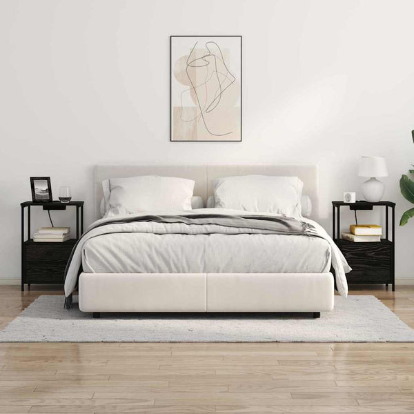 Yöpöytä, jossa on latausasema Musta tammi Tekninen puu