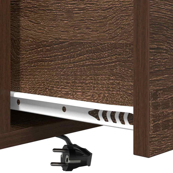 Yöpöytä, jossa on latausasema Ruskea tammi Tekninen puu